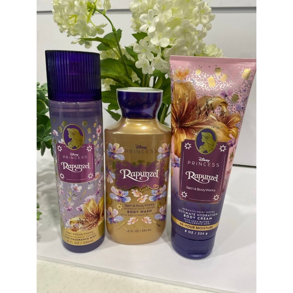 Bath & Body Works Limited Edition Disney Princess “Rapunzel” New 3-Pc Set